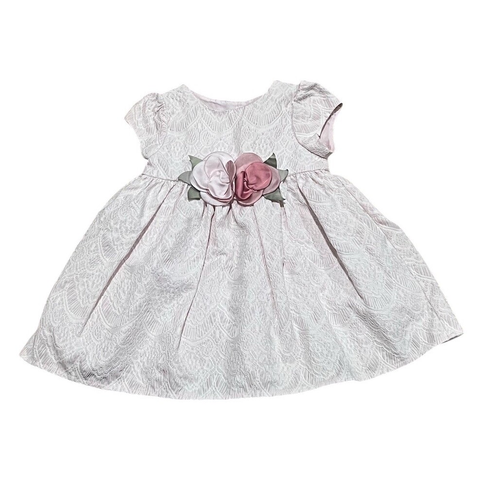 Pastourelle by Pippa & Julie Baby Girl Dress 6/9M Pink Floral Party Fit